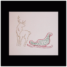 CW Curly Outline Christmas Deer 4x4