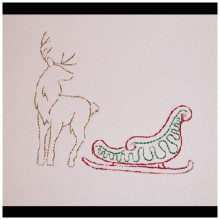 CW Curly Outline Christmas Deer 5x7