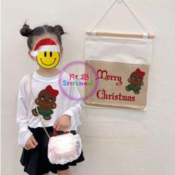 Dancing Gingerbread Appl 2 Sizes