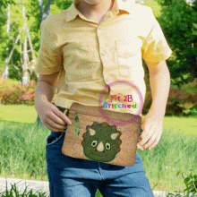 Dino ITH Lined Zipper Waist Pouch 5x7