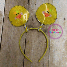 Easter Chick ITH Flasher Headband Antenna
