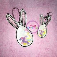 Egg Bunny 1 ITH Shaker Tag 2 Sizes