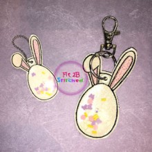 Egg Bunny 2 ITH Shaker Tag 2 Sizes