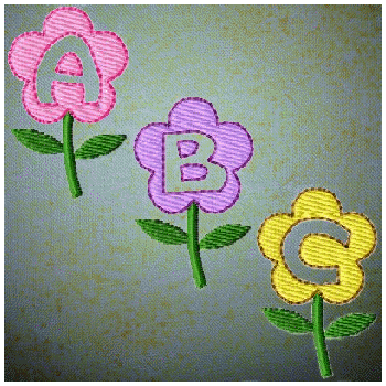 Embossed Flower Alphabet