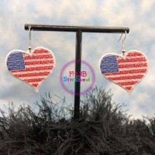 Flag Heart FSL Earring Set