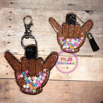 Fun Hand Gesture 3 ITH Shaker Tag 2 Sizes