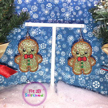Gingerbread Boy FSL Earring Set