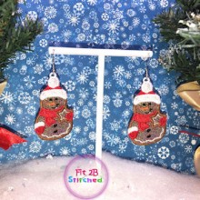 Gingerbread Snowman FSL Earring Set