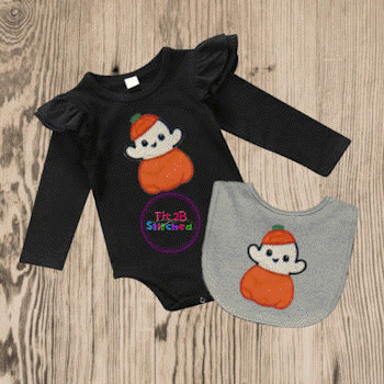 Ghost Pumpkin Appl 2 Sizes