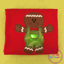 Gingerbread Boy Flasher Appl. 2 Sizes