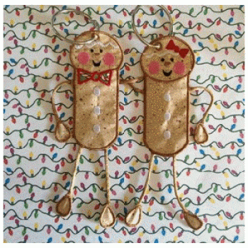 Gingerbread Boy n Girl Crazy Legs ITH Chapstick Holder