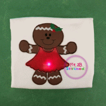 Gingerbread Girl Flasher Appl. 2 Sizes