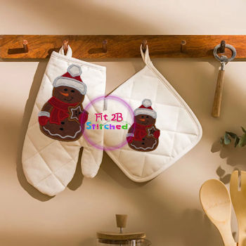 Gingerbread Snowman Appl 2 Sizes