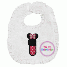 Girl Mouse Ears Number Applique 2 Sizes