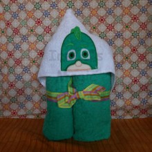 Green Masked Night Hero Towel Hoodie