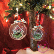 Grinch Floating FSL Christmas Ornament 2 Sizes