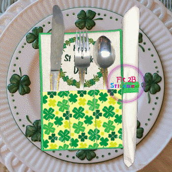Happy St Patrick's Day ITH Silverware Holder 5x7