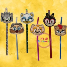 Hedgehog Gang ITH Pencil-Straw Buddy Set 2