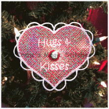 Hugs Kisses Valentine FSL String Light Ornament