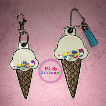 Ice Cream Cone ITH Shaker Tag 2 Sizes