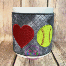 I love Softball ITH Mug Cozy