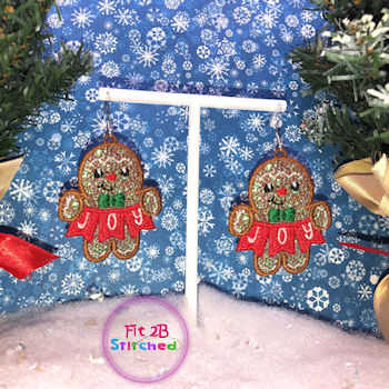 Joy Gingerbread FSL Earring Set