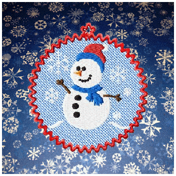 Just Chillin Snowman Ornament FSL 4x4