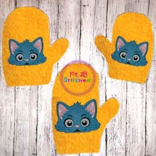 KPop Cat Bath Mitt ITH 5x7