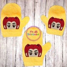 KPop Girl 1 Bath Mitt ITH 5x7