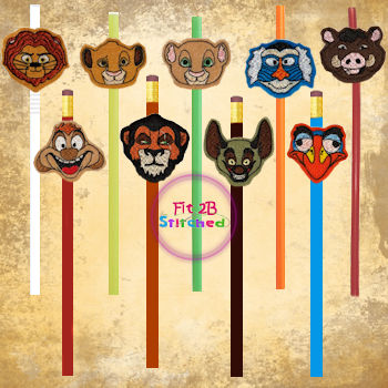 King Of The Jungle ITH Pencil-Straw Buddy Set 1