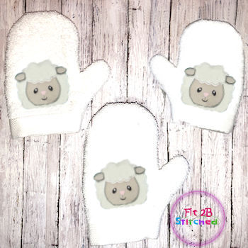 Lamb Bath Mitt ITH 5x7