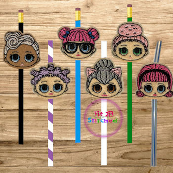 Laughing Doll ITH Pencil-Straw Buddy Set 2