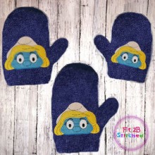 Lil Blue Girl Bath Mitt ITH 5x7