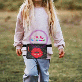 Lips ITH Lined Zipper Waist Pouch 5x7