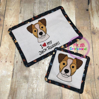 Love My Jack Russell ITH Mug Rug-Coaster