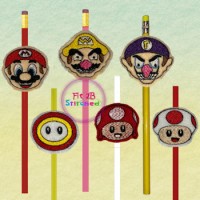 Mario Crew ITH Pencil-Straw Buddy Set 1