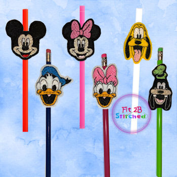Mouse Friends ITH Pencil-Straw Buddy Set 1