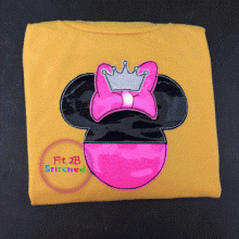 Mouse Head Princess Flasher Appl. 2 Sizes