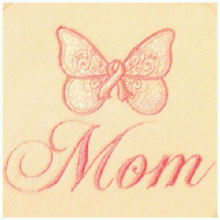Mylar Butterfly Ribbon For Mom 5x7