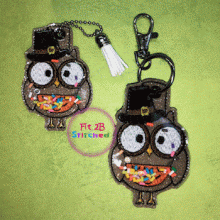 Owl Pilgrim ITH Shaker Tag 2 Sizes