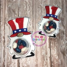 Patriotic Gnome ITH Candy Cup Holder 2 Sizes