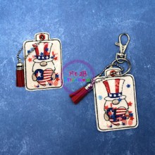 Patriotic Gnome ITH Shaker Tag 2 Sizes