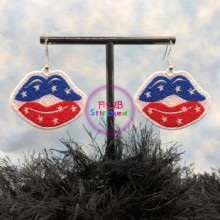 Patriotic Lips FSL Earring Set