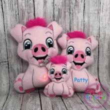 Patty Pig ITH Stuffie 3 Sizes