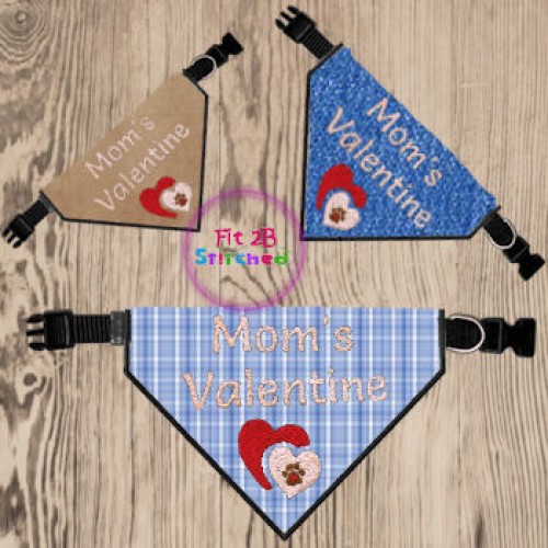 Pet ITH Collar BandanaMoms Valentine3 Sizes