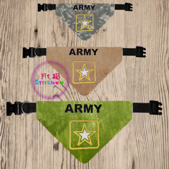 Pet Over Collar Bandana ITH 3 Sz-Army