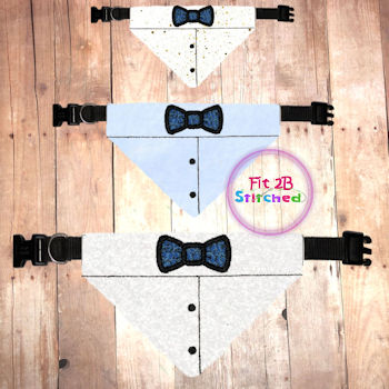 Pet Over Collar Bandana ITH 3 Sz-Bow Tie Shirt