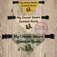 Pet Over Collar Bandana ITH 3 Sz-Combat Boots