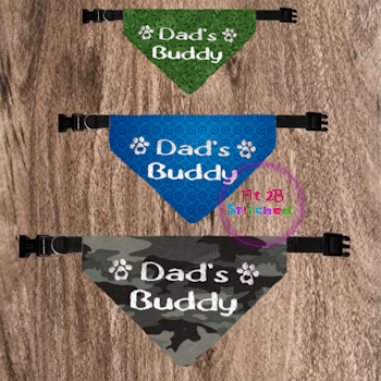 Pet Over Collar Bandana ITH 3 Sz-Dads Buddy