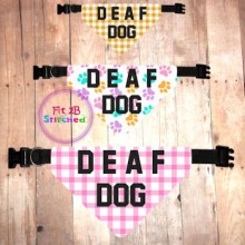 Pet Over Collar Bandana ITH 3 Sz-Deaf Dog